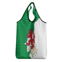 Montgomeryshire Wales Grocery Bag Map and Emblem Celtic Style - Wonder Print Shop