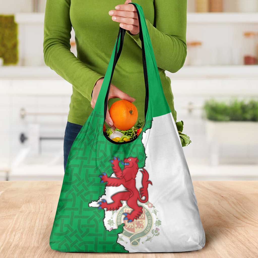 Montgomeryshire Wales Grocery Bag Map and Emblem Celtic Style - Wonder Print Shop