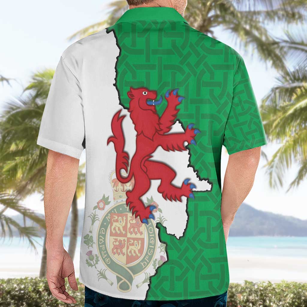 Montgomeryshire Wales Hawaiian Shirt Map and Emblem Celtic Style - Wonder Print Shop