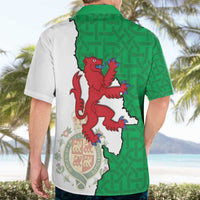 Montgomeryshire Wales Hawaiian Shirt Map and Emblem Celtic Style - Wonder Print Shop
