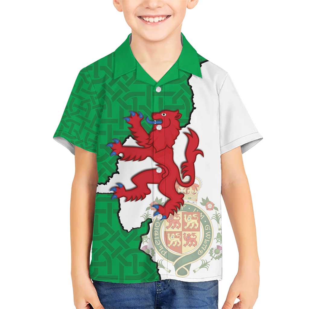 Montgomeryshire Wales Hawaiian Shirt Map and Emblem Celtic Style - Wonder Print Shop