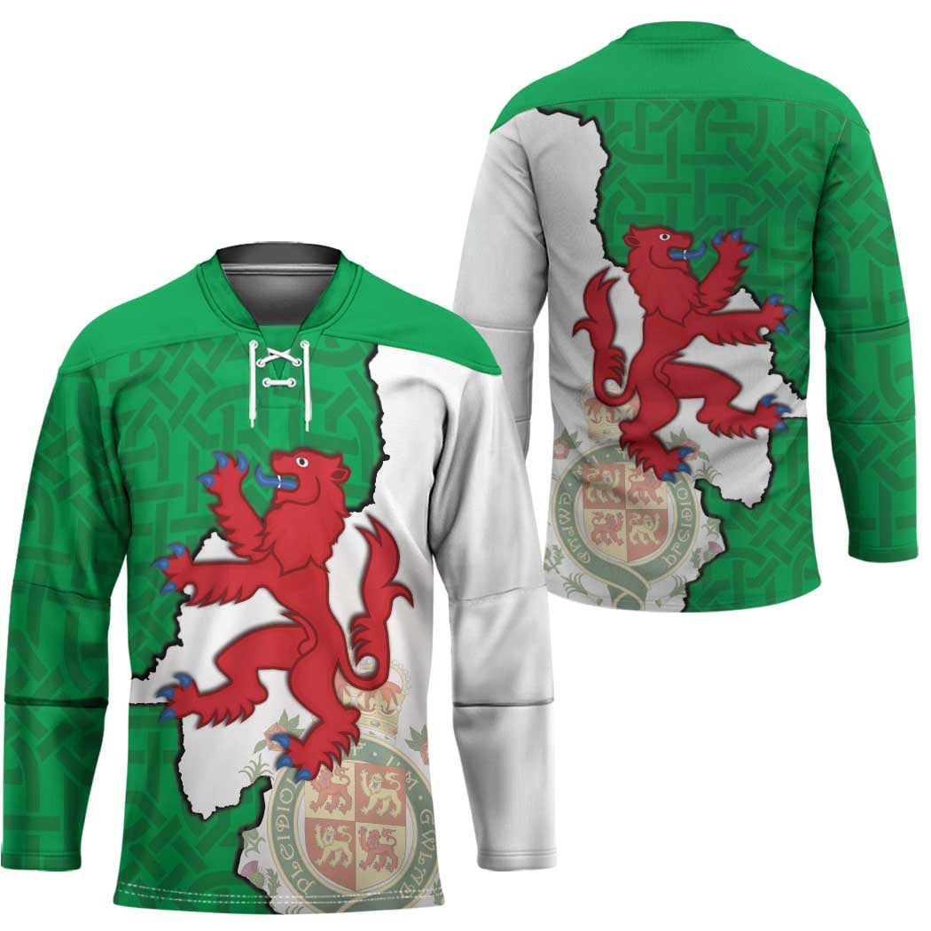 Montgomeryshire Wales Hockey Jersey Map and Emblem Celtic Style - Wonder Print Shop