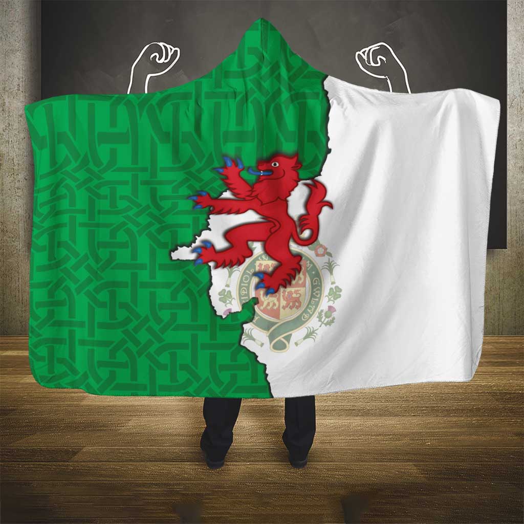 Montgomeryshire Wales Hooded Blanket Map and Emblem Celtic Style - Wonder Print Shop