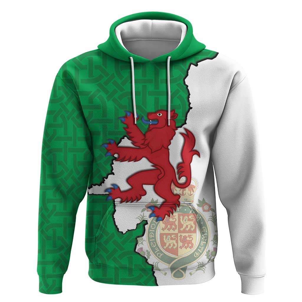 Montgomeryshire Wales Hoodie Map and Emblem Celtic Style - Wonder Print Shop