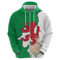 Montgomeryshire Wales Hoodie Map and Emblem Celtic Style - Wonder Print Shop