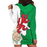 Montgomeryshire Wales Hoodie Dress Map and Emblem Celtic Style - Wonder Print Shop