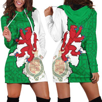 Montgomeryshire Wales Hoodie Dress Map and Emblem Celtic Style - Wonder Print Shop