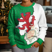 Montgomeryshire Wales Kid Ugly Christmas Sweater Map and Emblem Celtic Style - Wonder Print Shop