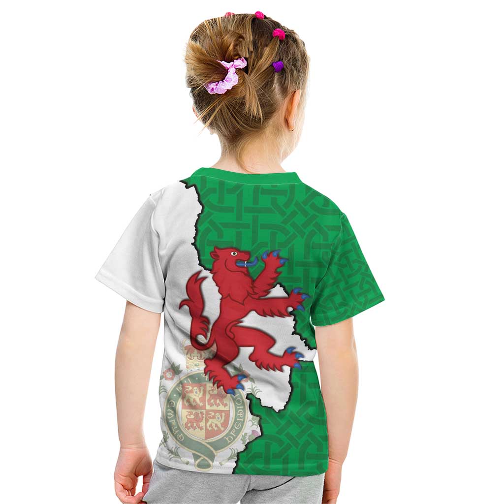 Montgomeryshire Wales Kid T Shirt Map and Emblem Celtic Style - Wonder Print Shop
