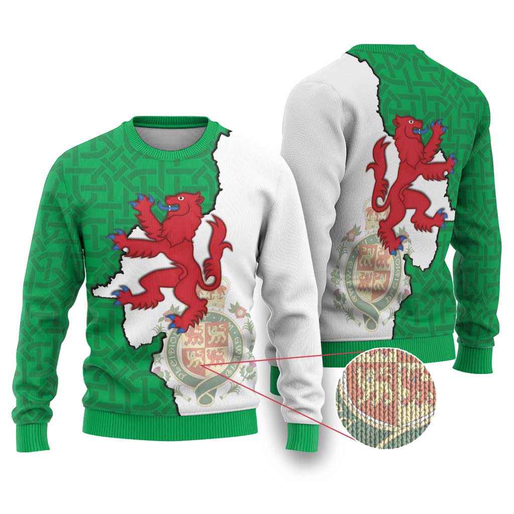 Montgomeryshire Wales Ugly Christmas Sweater Map and Emblem Celtic Style - Wonder Print Shop