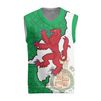 Montgomeryshire Wales Christmas Knitted V-Neck Vest Map and Emblem Celtic Style - Wonder Print Shop