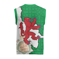 Montgomeryshire Wales Christmas Knitted V-Neck Vest Map and Emblem Celtic Style - Wonder Print Shop