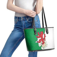 Montgomeryshire Wales Leather Tote Bag Map and Emblem Celtic Style - Wonder Print Shop
