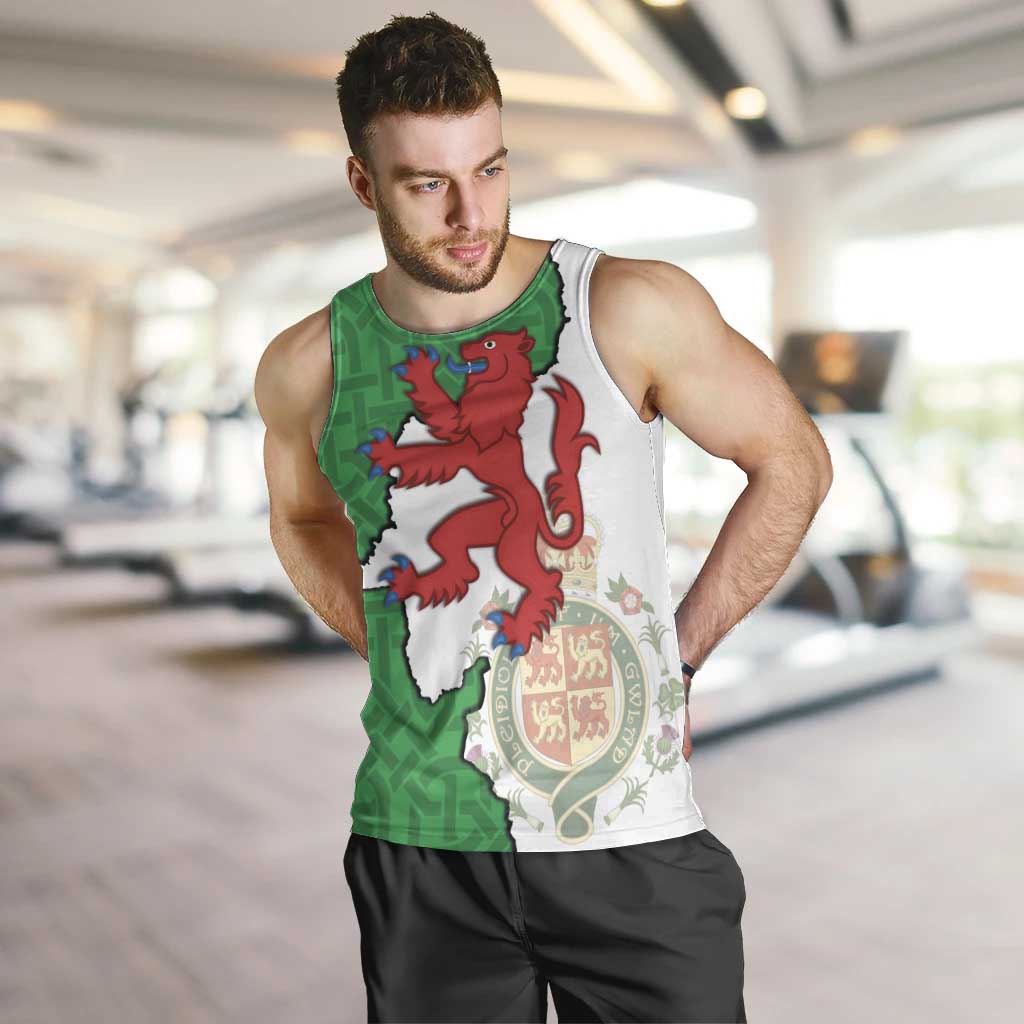 Montgomeryshire Wales Men Tank Top Map and Emblem Celtic Style - Wonder Print Shop