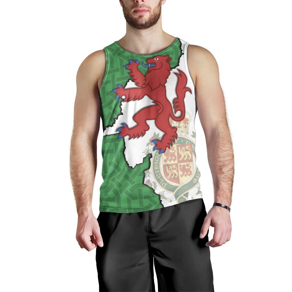 Montgomeryshire Wales Men Tank Top Map and Emblem Celtic Style - Wonder Print Shop