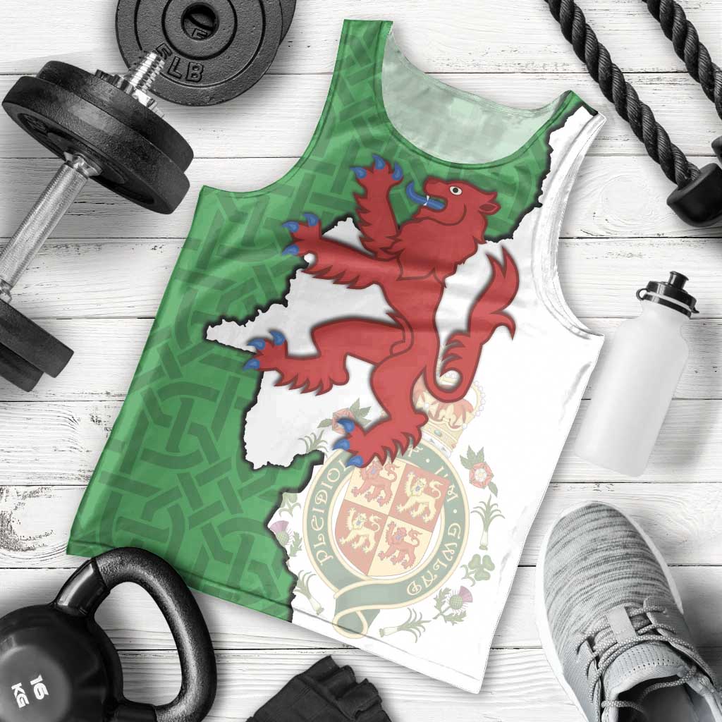 Montgomeryshire Wales Men Tank Top Map and Emblem Celtic Style - Wonder Print Shop