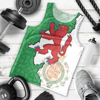 Montgomeryshire Wales Men Tank Top Map and Emblem Celtic Style - Wonder Print Shop