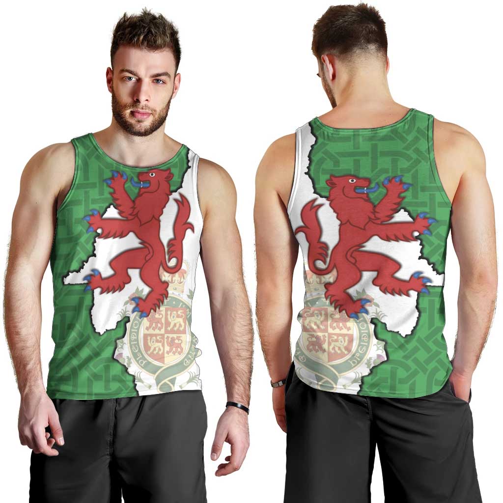 Montgomeryshire Wales Men Tank Top Map and Emblem Celtic Style - Wonder Print Shop