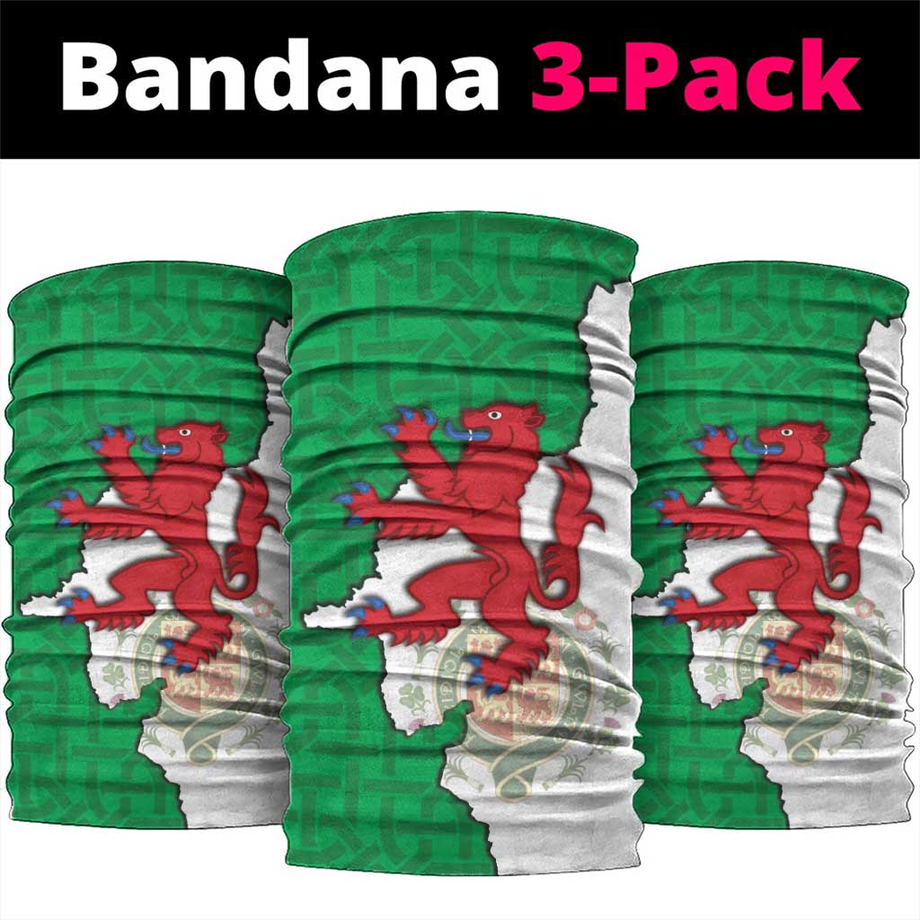 Montgomeryshire Wales Neck Gaiter Map and Emblem Celtic Style - Wonder Print Shop