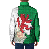 Montgomeryshire Wales Padded Jacket Map and Emblem Celtic Style - Wonder Print Shop