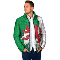 Montgomeryshire Wales Padded Jacket Map and Emblem Celtic Style - Wonder Print Shop