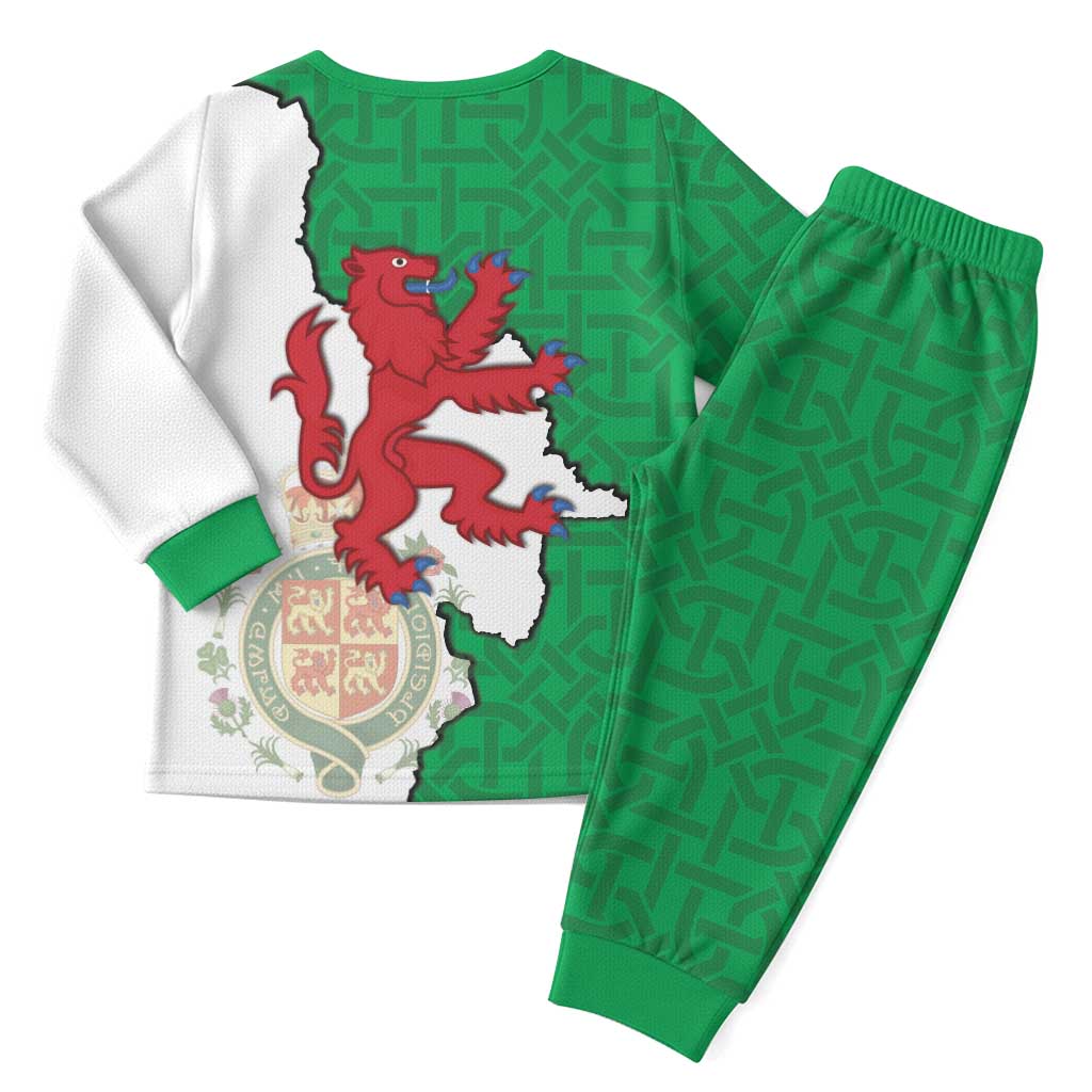Montgomeryshire Wales Christmas Pajama Set Map and Emblem Celtic Style - Wonder Print Shop