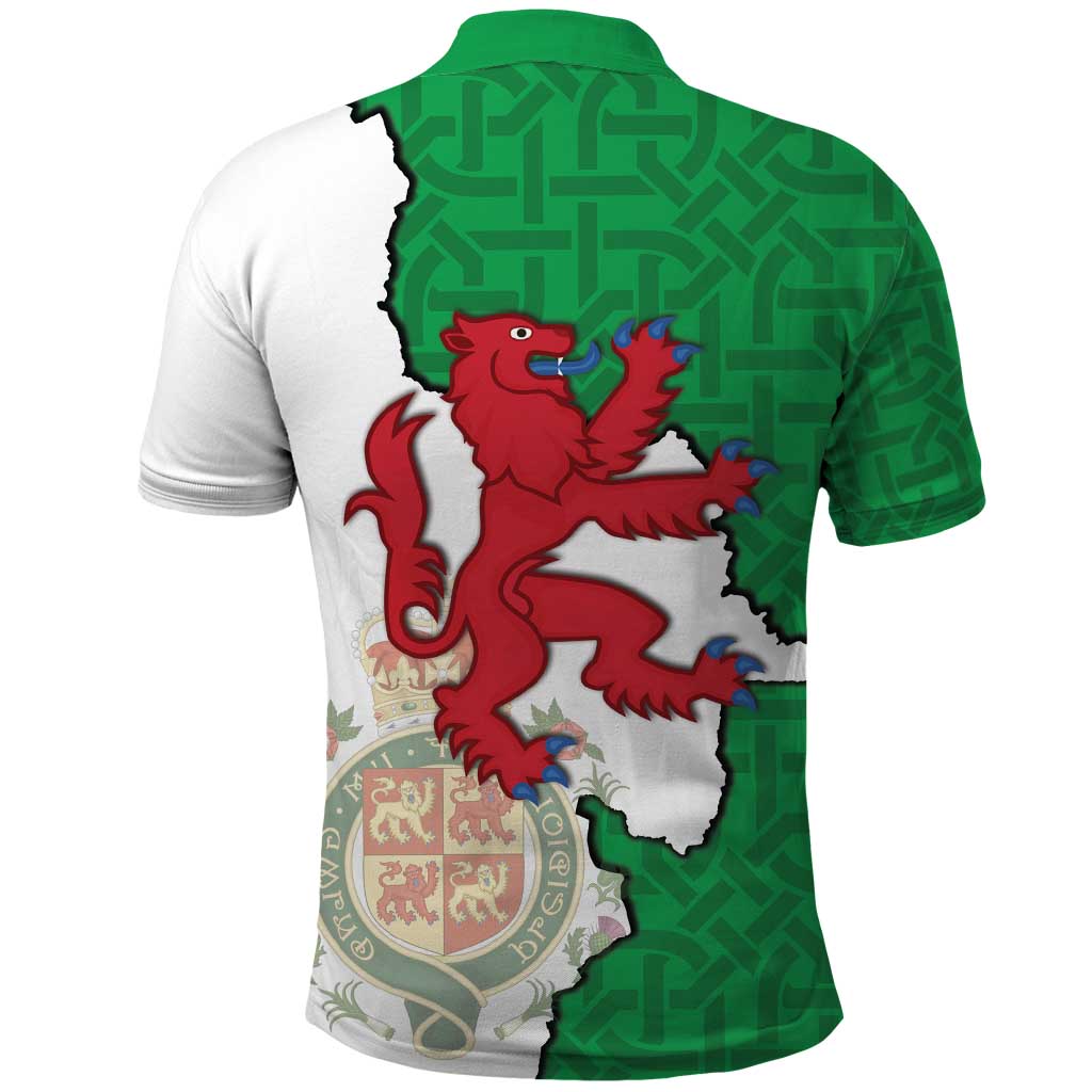 Montgomeryshire Wales Polo Shirt Map and Emblem Celtic Style - Wonder Print Shop