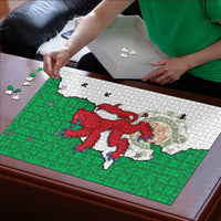 Montgomeryshire Wales Puzzle Map and Emblem Celtic Style - Wonder Print Shop