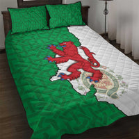 Montgomeryshire Wales Quilt Bed Set Map and Emblem Celtic Style - Wonder Print Shop