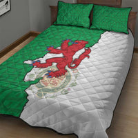 Montgomeryshire Wales Quilt Bed Set Map and Emblem Celtic Style - Wonder Print Shop