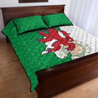 Montgomeryshire Wales Quilt Bed Set Map and Emblem Celtic Style - Wonder Print Shop