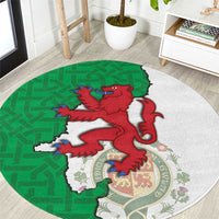Montgomeryshire Wales Round Carpet Map and Emblem Celtic Style - Wonder Print Shop