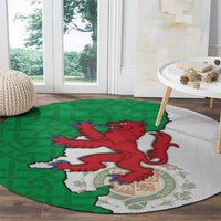 Montgomeryshire Wales Round Carpet Map and Emblem Celtic Style - Wonder Print Shop