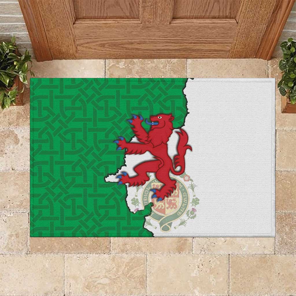 Montgomeryshire Wales Rubber Doormat Map and Emblem Celtic Style - Wonder Print Shop