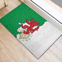 Montgomeryshire Wales Rubber Doormat Map and Emblem Celtic Style - Wonder Print Shop