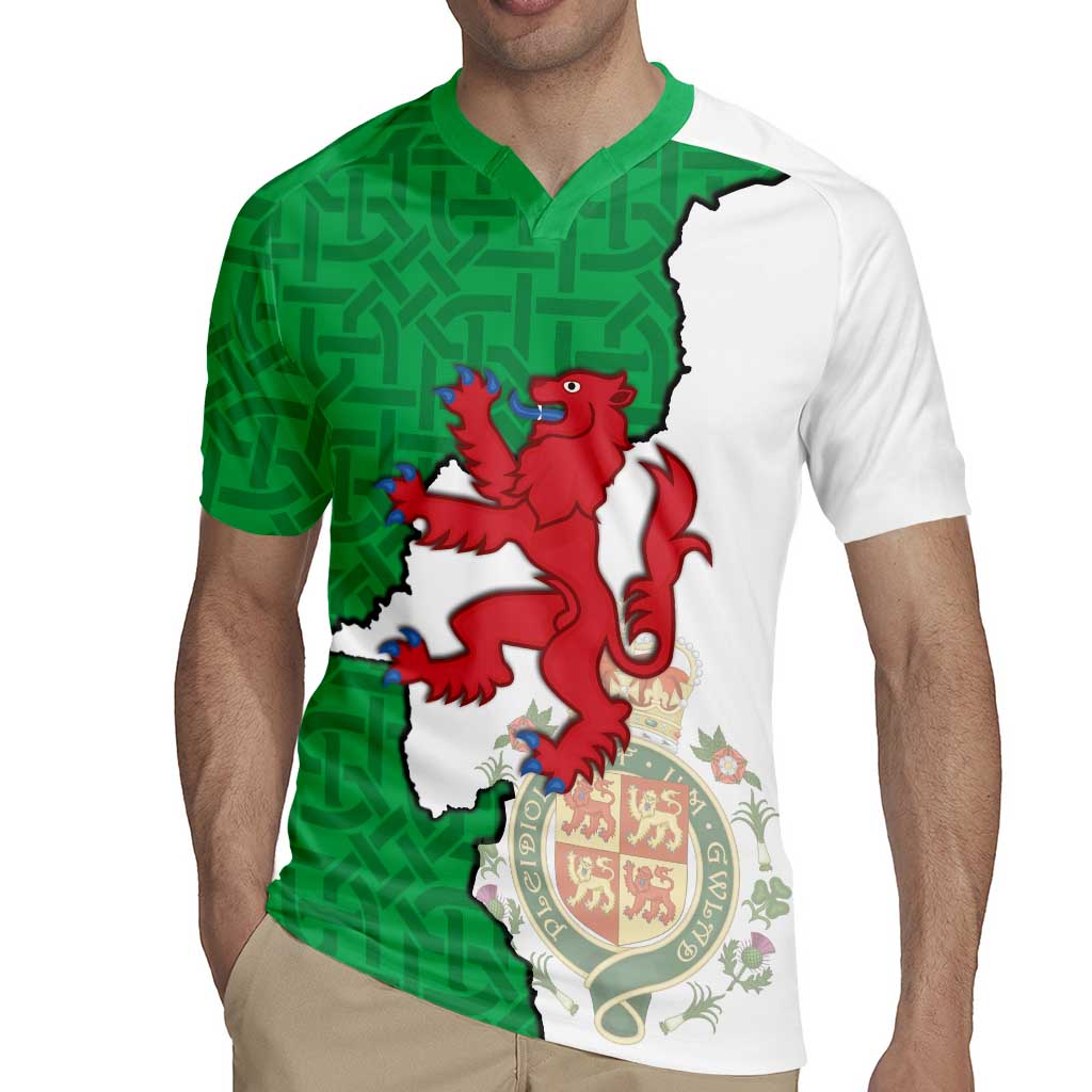 Montgomeryshire Wales Rugby Jersey Map and Emblem Celtic Style - Wonder Print Shop