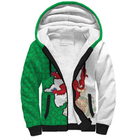 Montgomeryshire Wales Sherpa Hoodie Map and Emblem Celtic Style - Wonder Print Shop