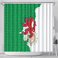 Montgomeryshire Wales Shower Curtain Map and Emblem Celtic Style - Wonder Print Shop