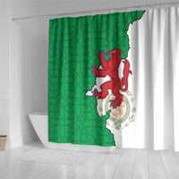 Montgomeryshire Wales Shower Curtain Map and Emblem Celtic Style - Wonder Print Shop