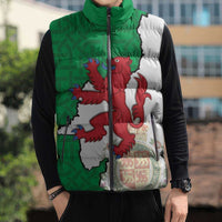 Montgomeryshire Wales Sleeveless Puffer Jacket Map and Emblem Celtic Style - Wonder Print Shop