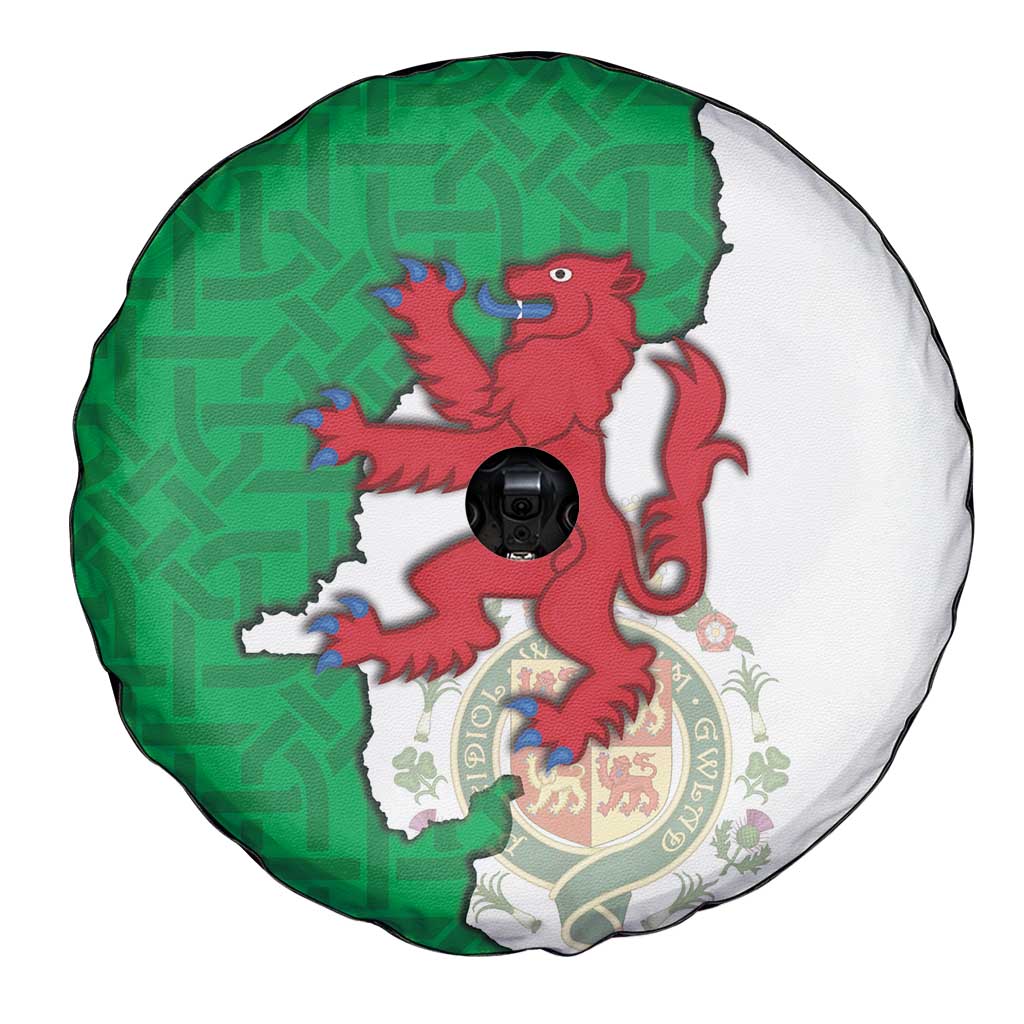 Montgomeryshire Wales Spare Tire Cover Map and Emblem Celtic Style - Wonder Print Shop