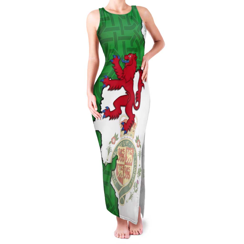 Montgomeryshire Wales Tank Maxi Dress Map and Emblem Celtic Style - Wonder Print Shop