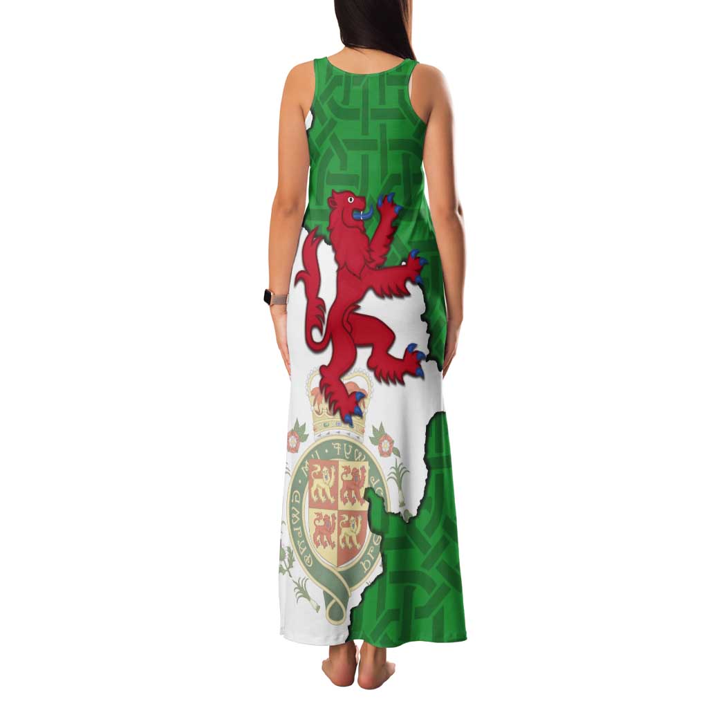 Montgomeryshire Wales Tank Maxi Dress Map and Emblem Celtic Style - Wonder Print Shop