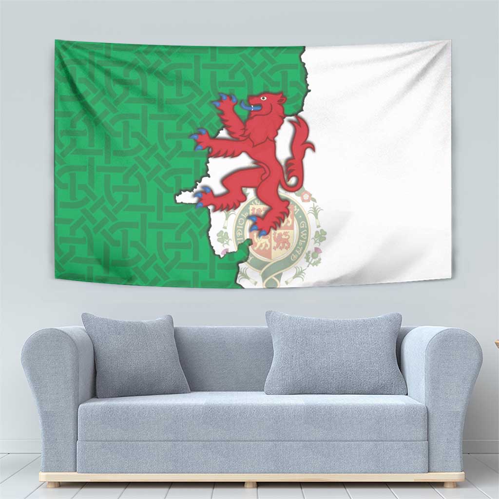 Montgomeryshire Wales Tapestry Map and Emblem Celtic Style - Wonder Print Shop