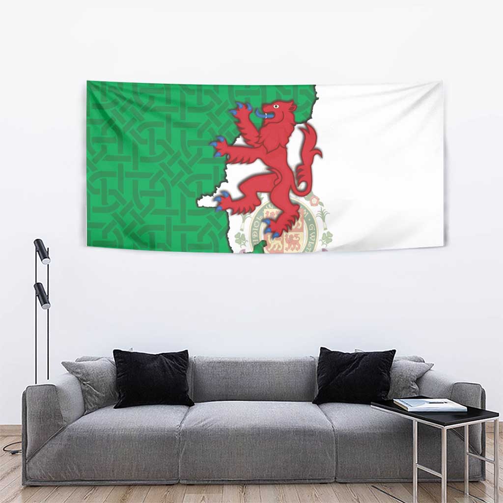 Montgomeryshire Wales Tapestry Map and Emblem Celtic Style - Wonder Print Shop