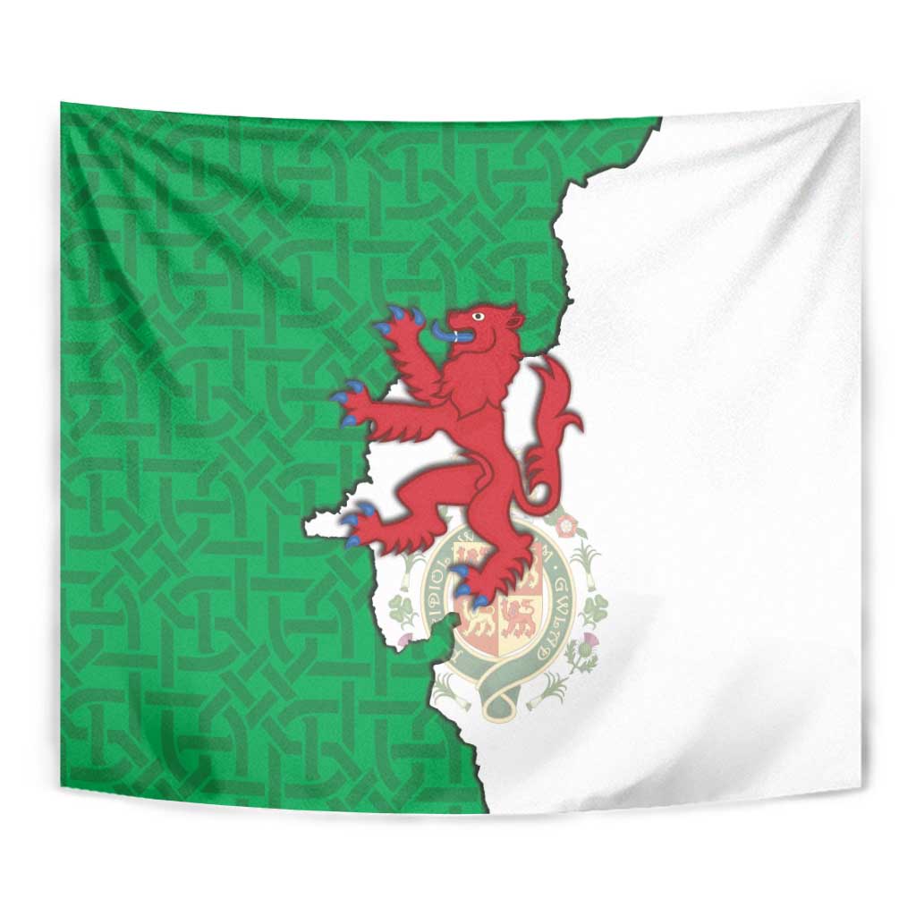 Montgomeryshire Wales Tapestry Map and Emblem Celtic Style - Wonder Print Shop