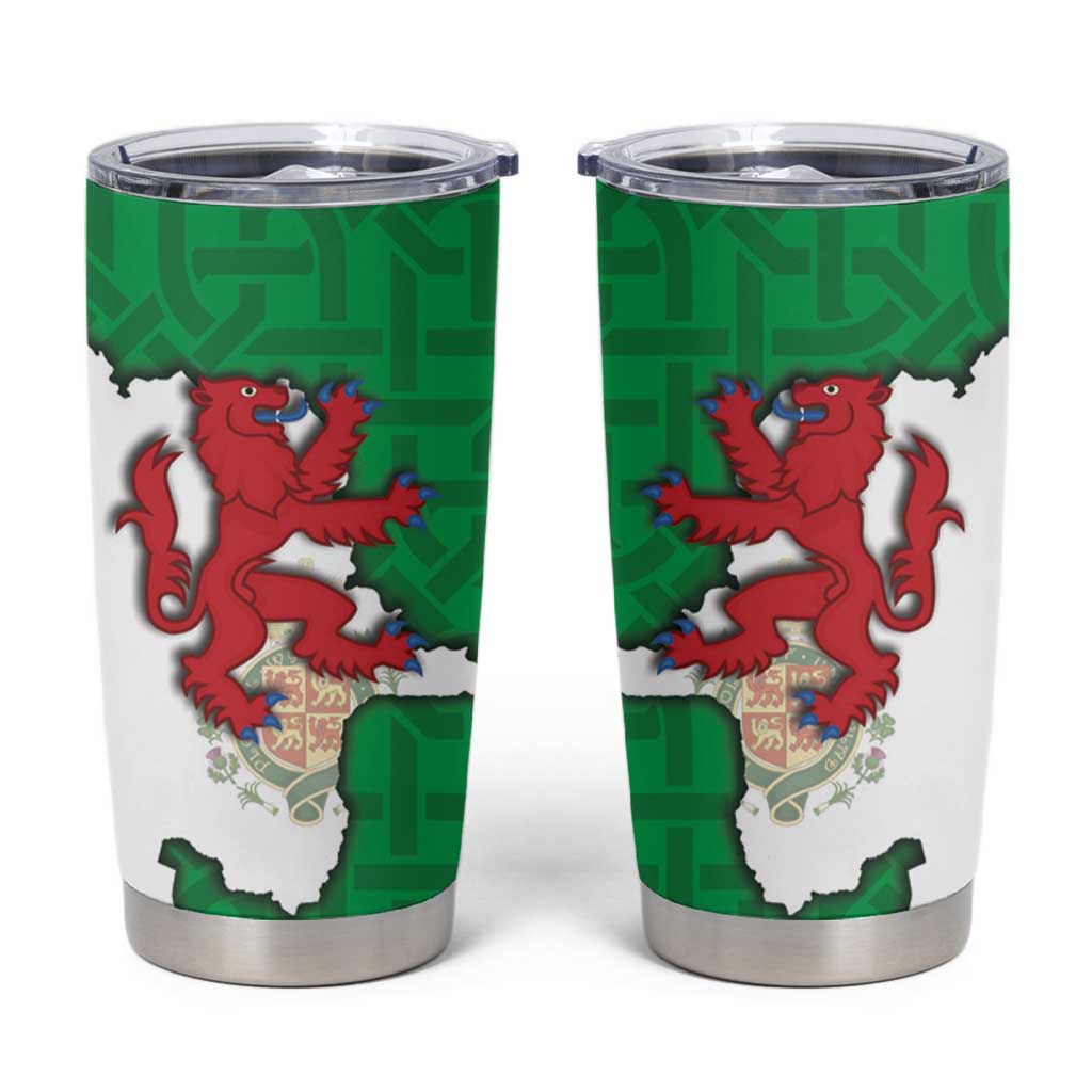Montgomeryshire Wales Tumbler Cup Map and Emblem Celtic Style - Wonder Print Shop
