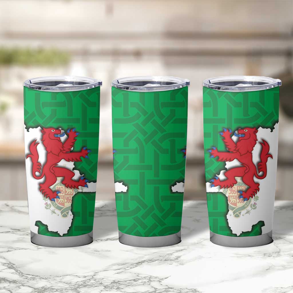 Montgomeryshire Wales Tumbler Cup Map and Emblem Celtic Style - Wonder Print Shop