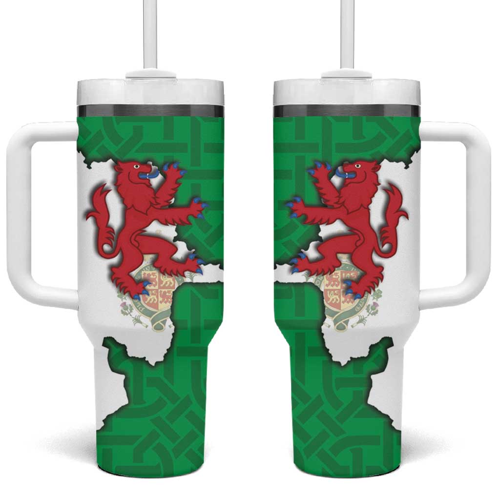 Montgomeryshire Wales Tumbler With Handle Map and Emblem Celtic Style - Wonder Print Shop
