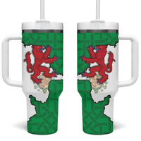 Montgomeryshire Wales Tumbler With Handle Map and Emblem Celtic Style - Wonder Print Shop